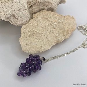 Amethyst beaded grape necklace